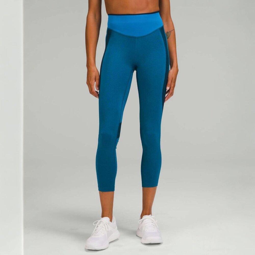 LULULEMON SEAMLESS MESH HIGH-RISE TIGHT 25" IN POOLSIDE SIZE 14